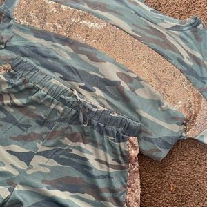 Camo with sequin tee/short set